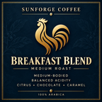 SunForge Coffee Breakfast Blend flavor profile: medium roast, citrus, chocolate, caramel.