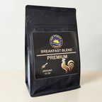 SunForge Coffee Breakfast Blend ground coffee, 12 oz, side packaging view.