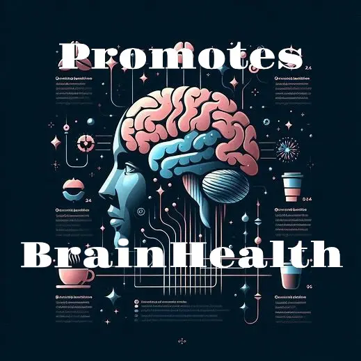 Brain illustration promoting health.